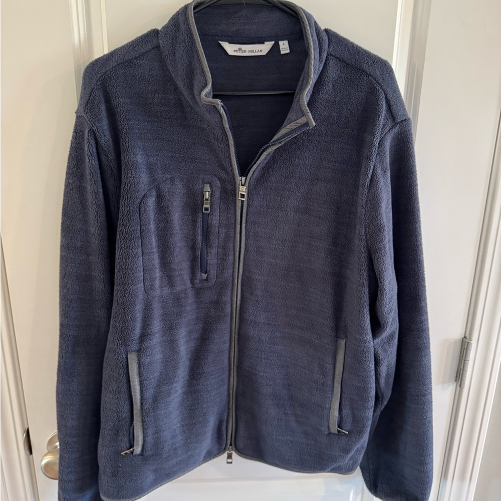 Peter Millar Blue Fleece Jacket - Size L